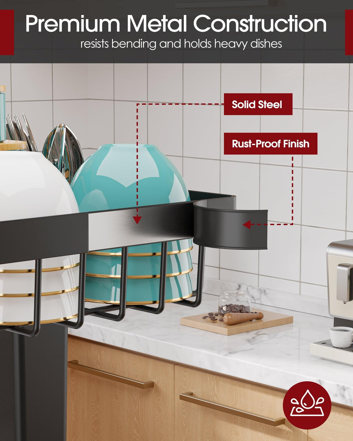 Sakugi knife-holder secures sharp tools for safe drying.