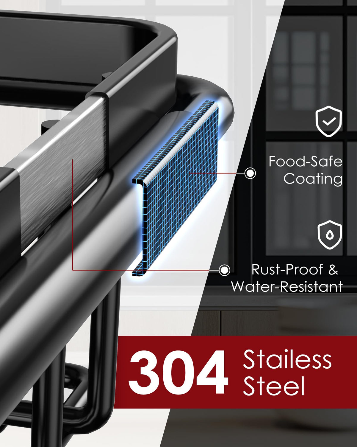 Sakugi removable cutlery holder keeps utensils organized.