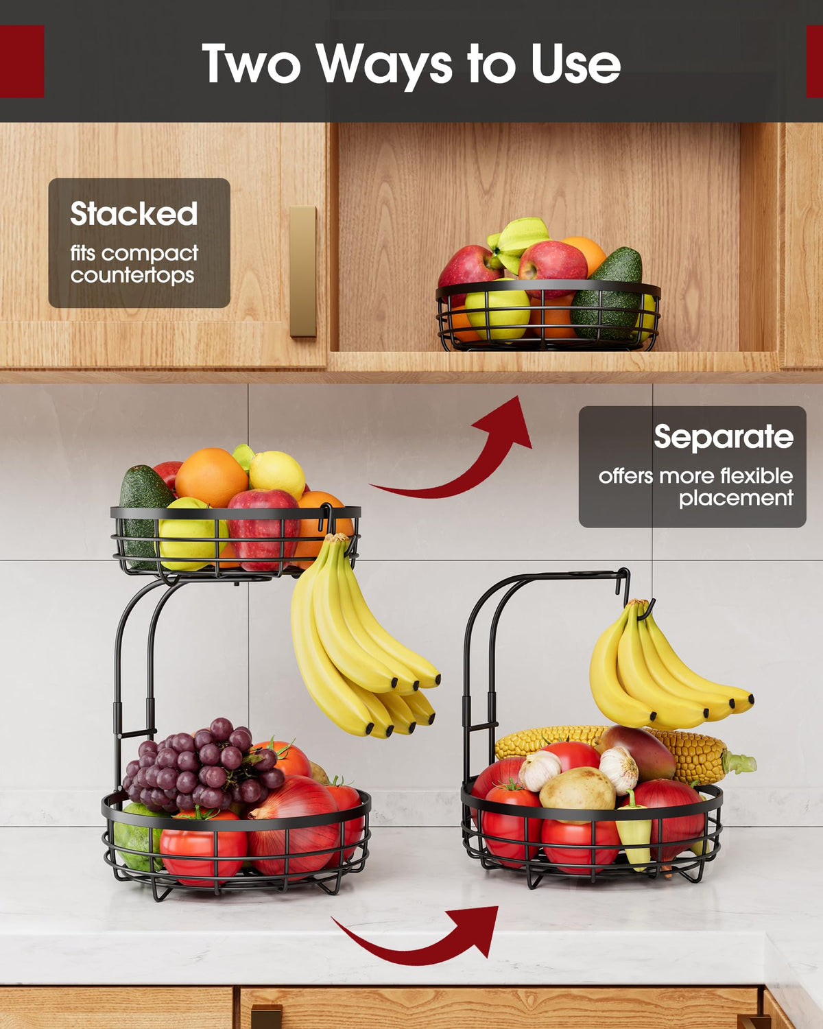 Sakugi rust-resistant metal frame ensures durable use on the countertop.