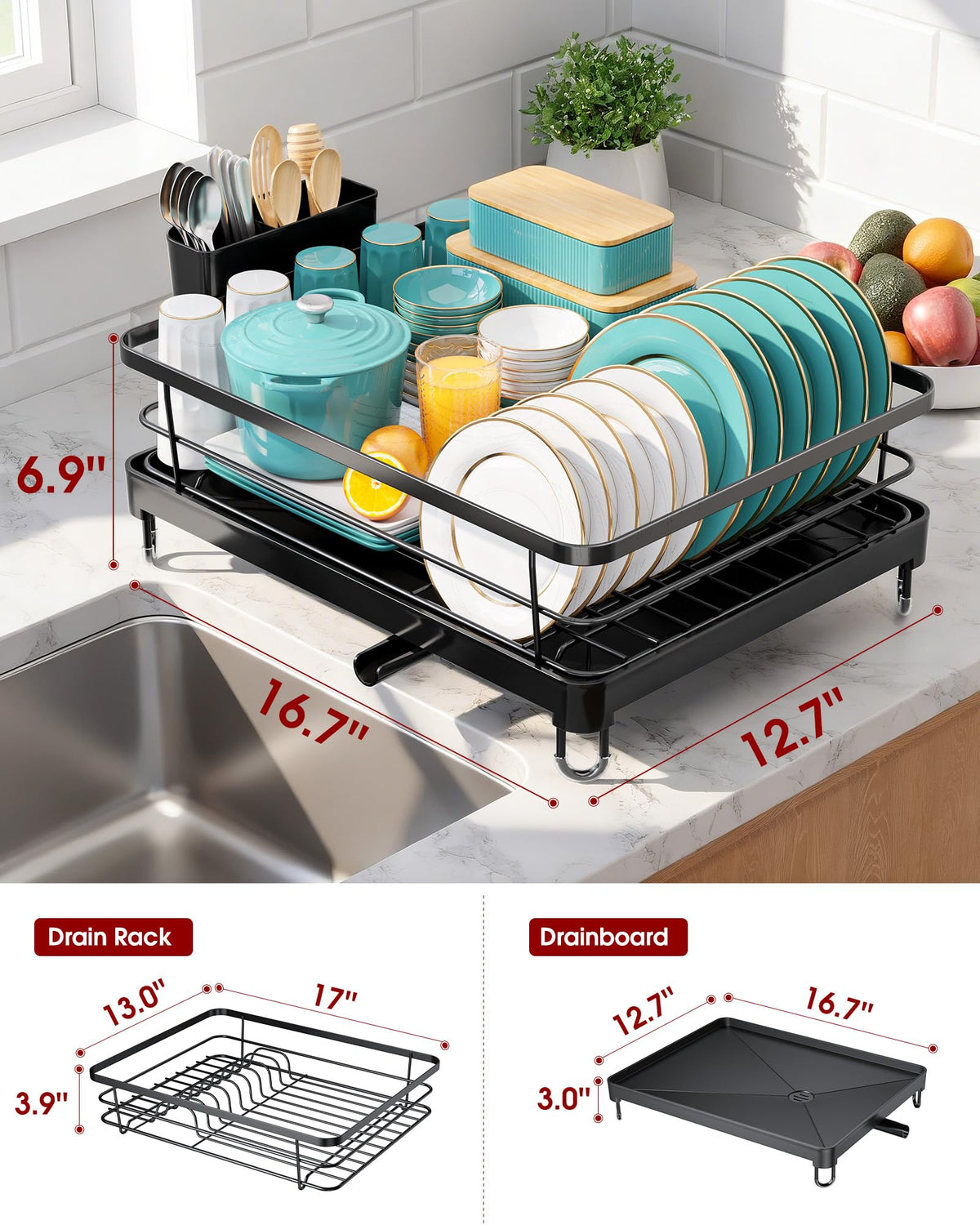 Sakugi stainless steel rack shows smooth drainage and rust-free design.