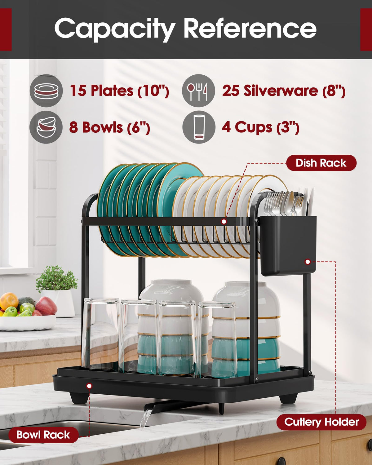Sakugi two-tier rack side view highlights space-saving design