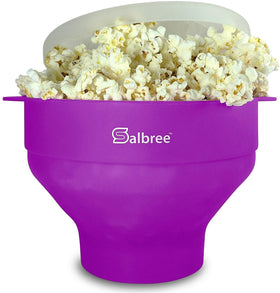 Salbree collapsible popcorn maker folded for compact storage in small kitchens