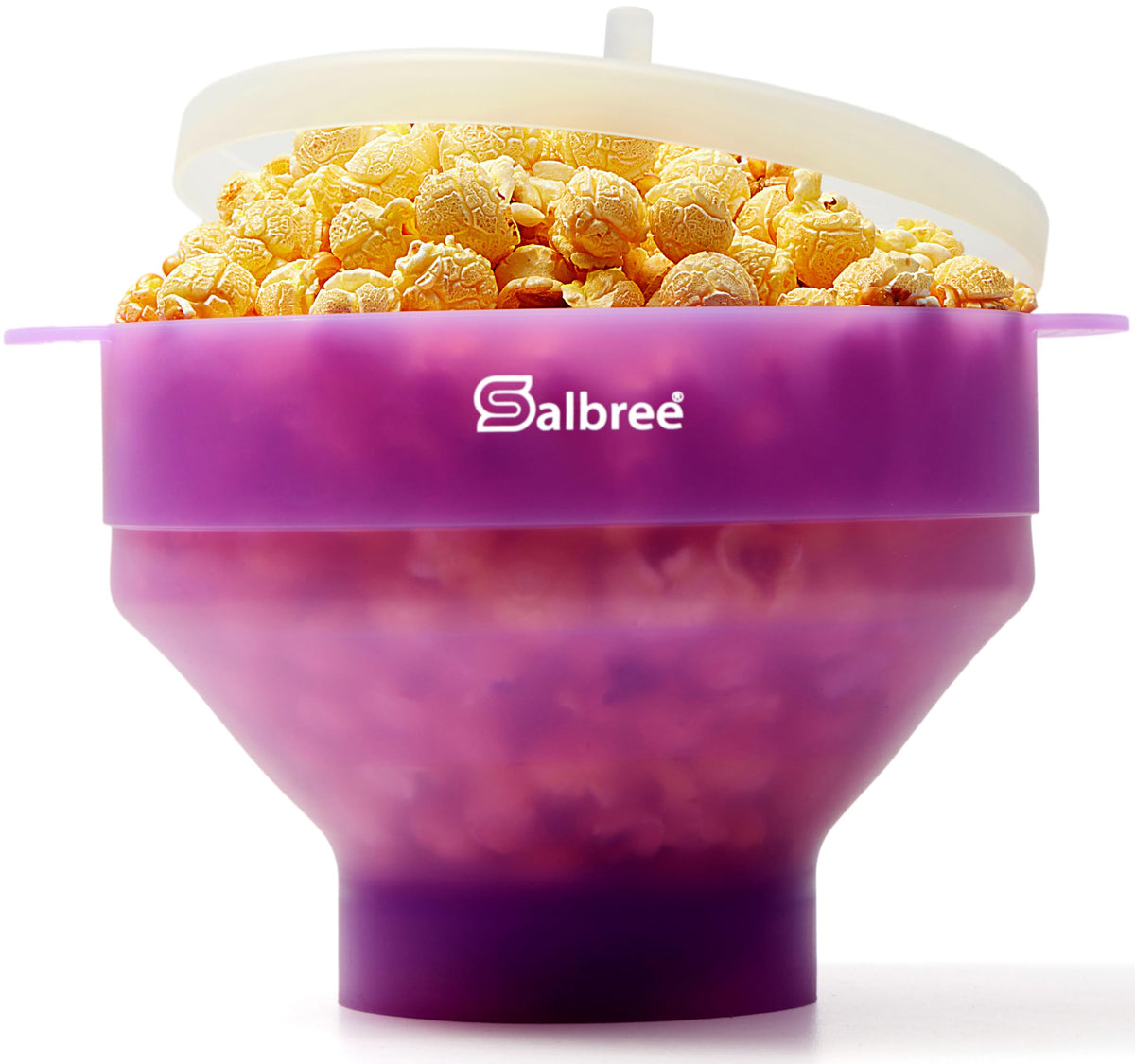 Salbree collapsible popcorn popper with 16-cup capacity for oil-free popping