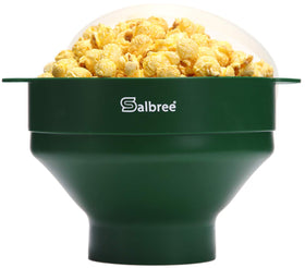 Salbree popcorn popper collapsible design saves cupboard space and is easy to store.