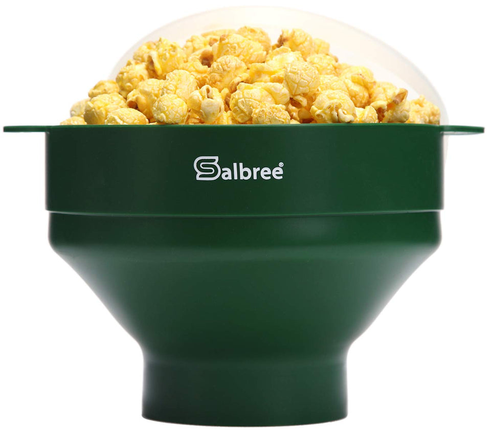Salbree popcorn popper collapsible design saves cupboard space and is easy to store.