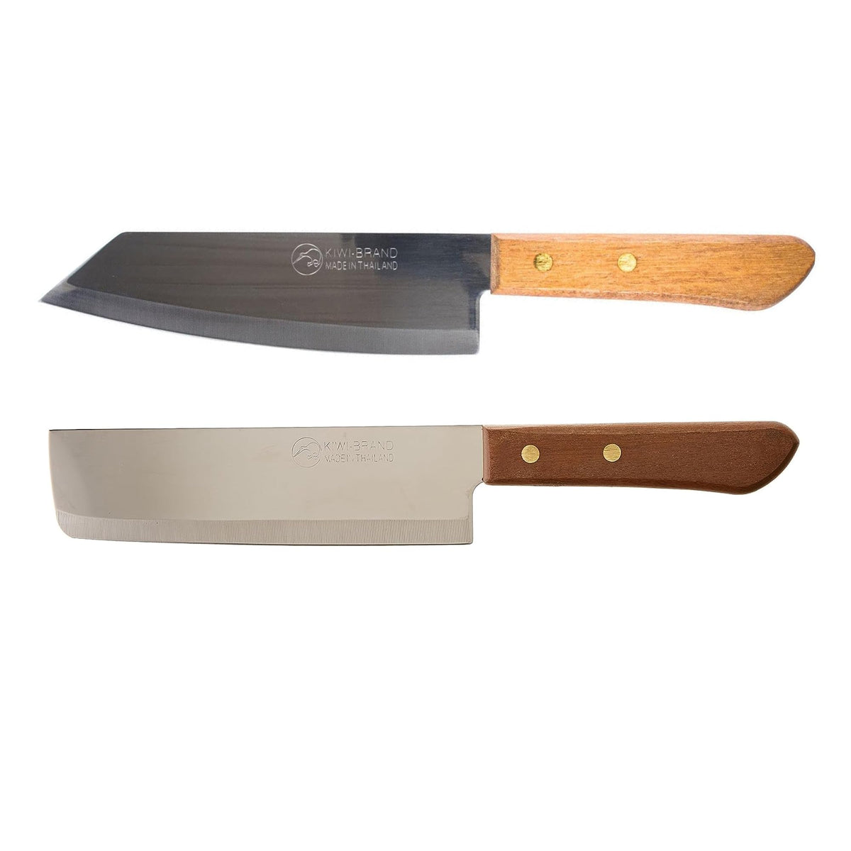 SALINRAAT Kiwi Deba 171-172 knife set in hand, precise slicing.