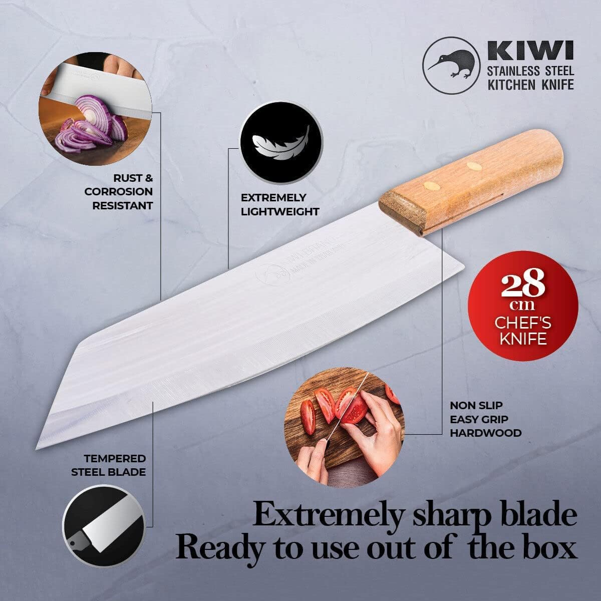 SALINRAAT Deba style knife flexible blade for delicate mince.
