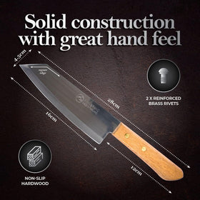 SALINRAAT Kiwi Deba 171-172 knife with ergonomic handle for extended prep.