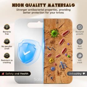 Saliva titanium cutting board 12x9 fruit-prep with smooth non-porous surface.