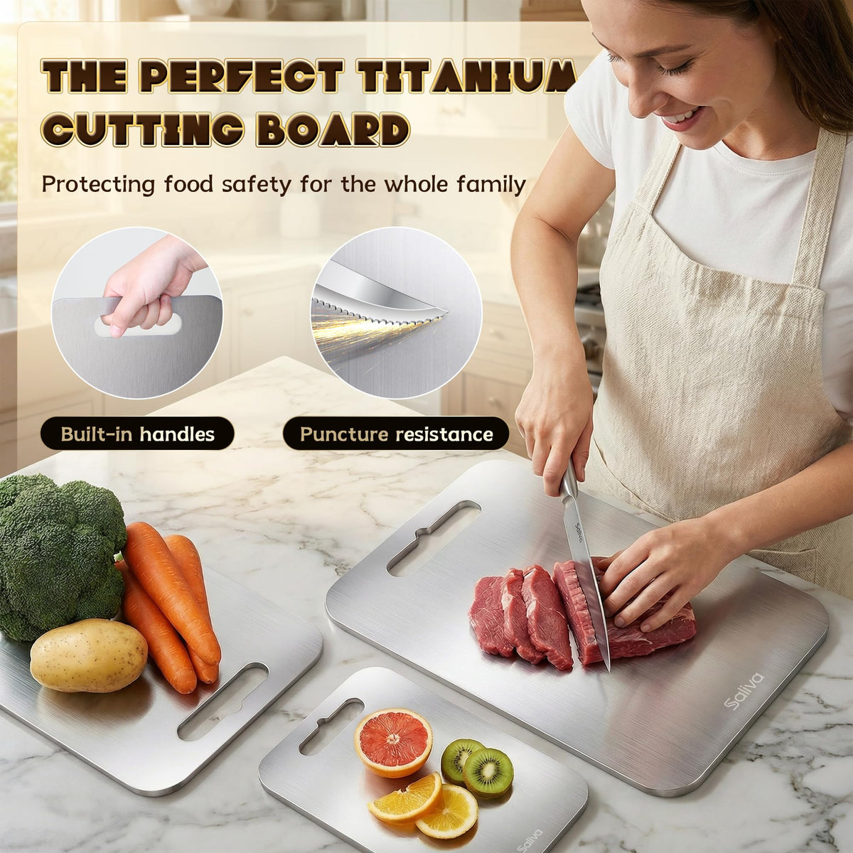 Saliva titanium cutting board gift packaging suitable for gifting occasions.