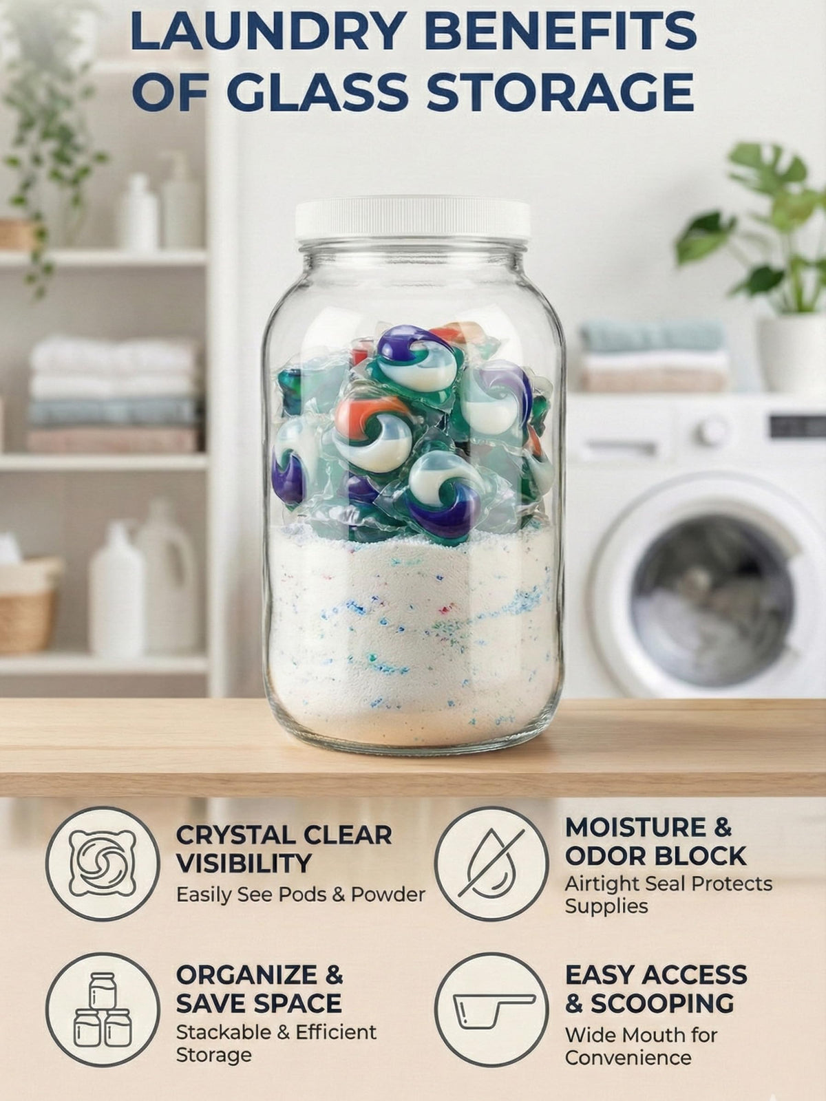 Sally's Organics dishwasher-safe jar for easy cleanup.