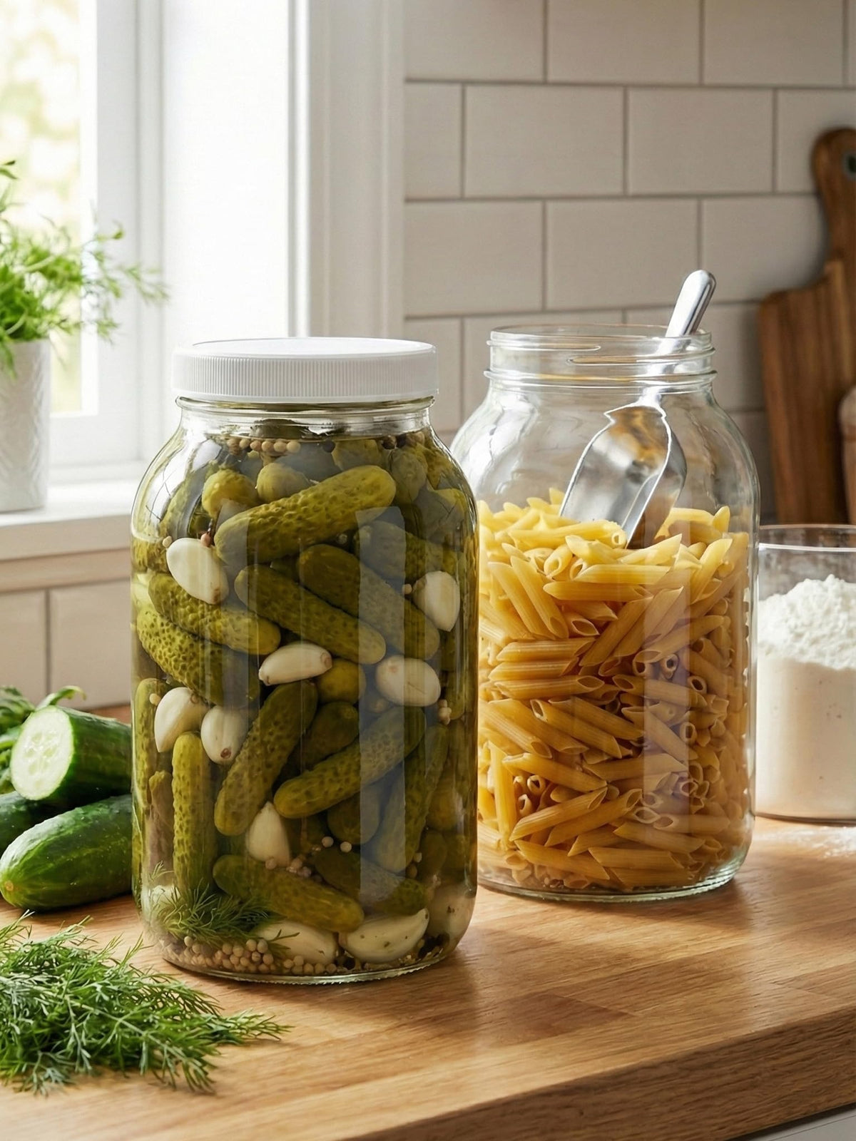 Sally's Organics kombucha fermentation jar with ample headroom.