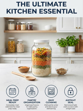 Sally's Organics chalk labels included for easy content labeling.