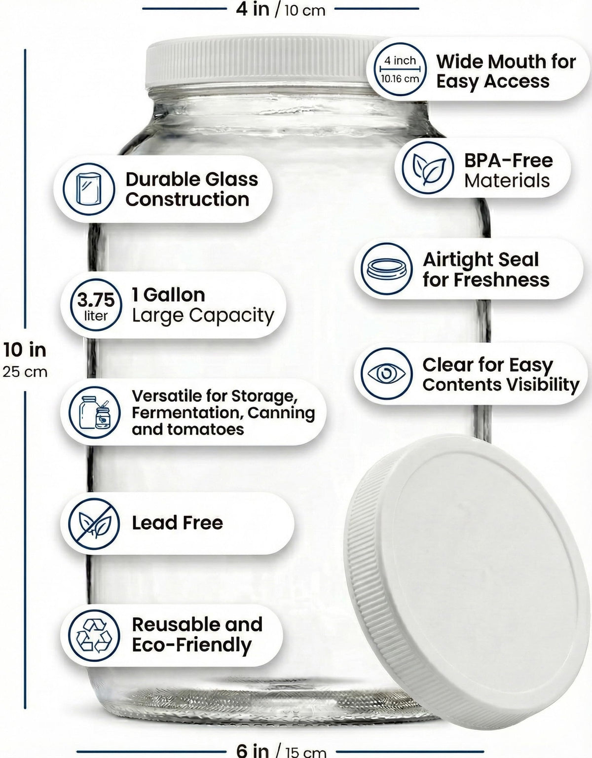 Sally's Organics wide-mouth jar enables thorough cleaning and quick filling.