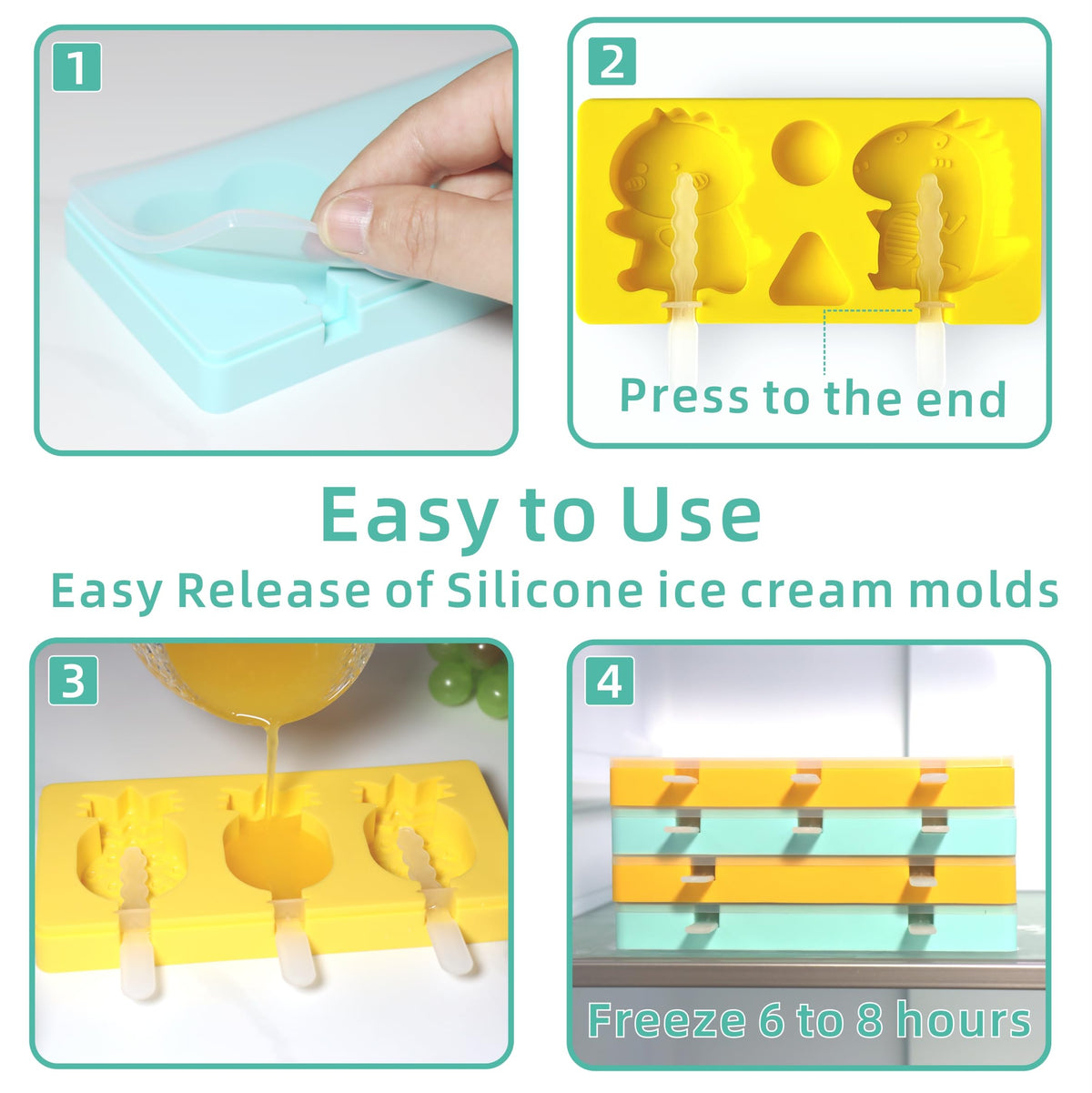 Salomayes stackable popsicle molds save freezer space during busy mornings