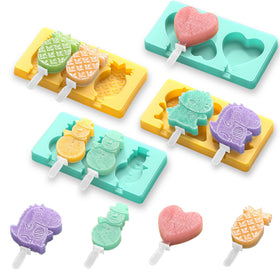 Salomayes kids cartoon popsicle molds in four shapes for kid friendly frozen treats