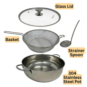 Saltlas 304 stainless steel construction resists rust for durability.