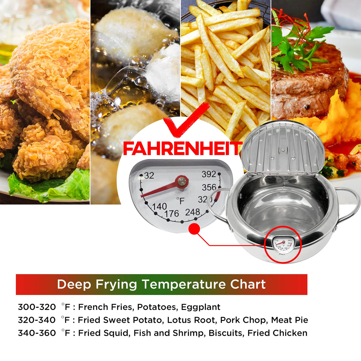 Saltlas deep fryer pot domed lid helps trap heat for even frying