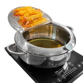 Saltlas deep fryer pot thermometer enables precise oil heat for ideal crispy results