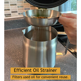 Saltlas dishwasher-safe stainless steel fryer for easy cleanup.
