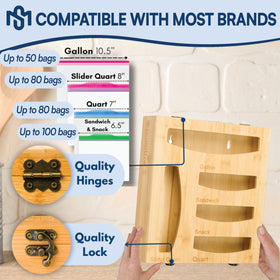 Samatize baggie organizer top view showing five-slot layout