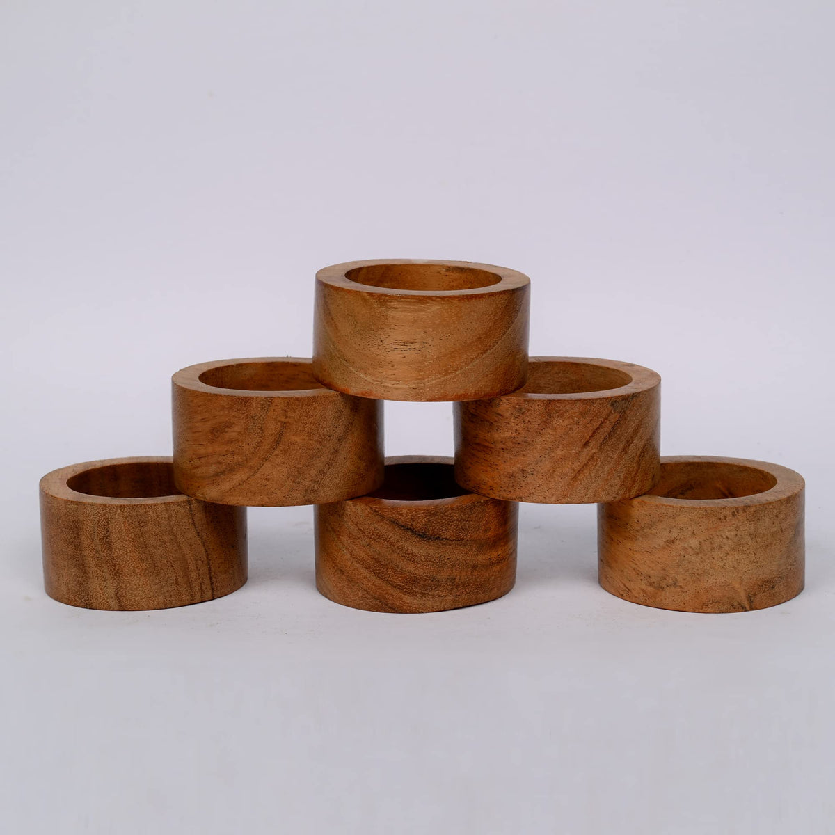 Samhita acacia napkin ring gift pack suitable for housewarming or party favors.