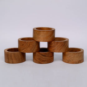 Samhita acacia napkin ring gift pack suitable for housewarming or party favors.