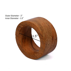 Samhita acacia napkin ring packaging and display for product presentation.