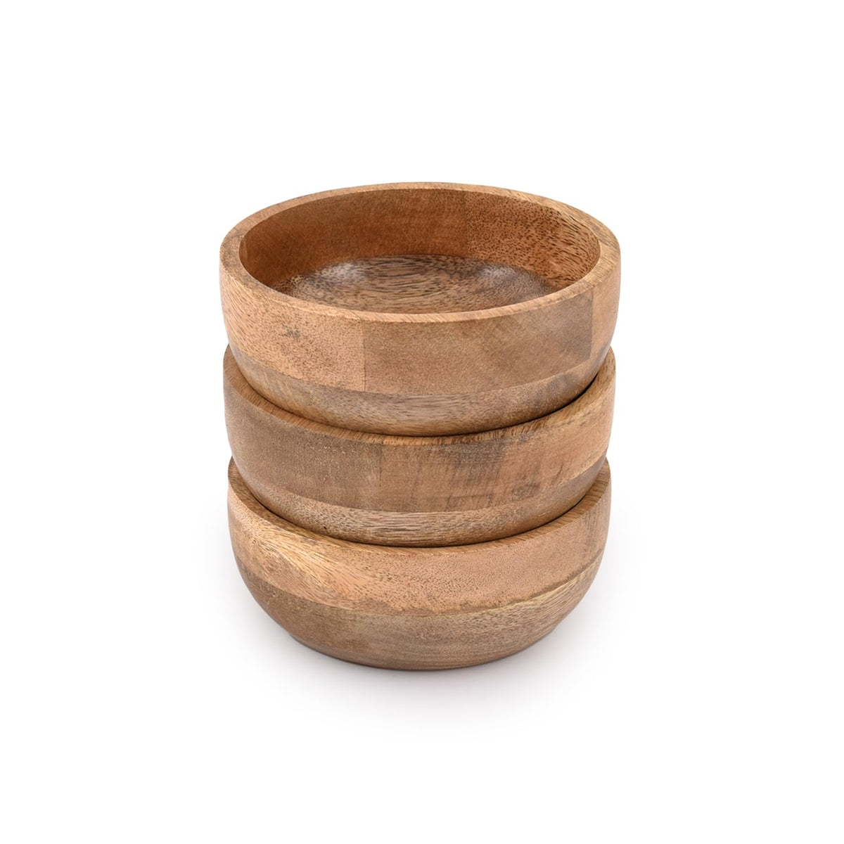 Samhita mango wood round bowl set of three, stylish centerpiece for gatherings