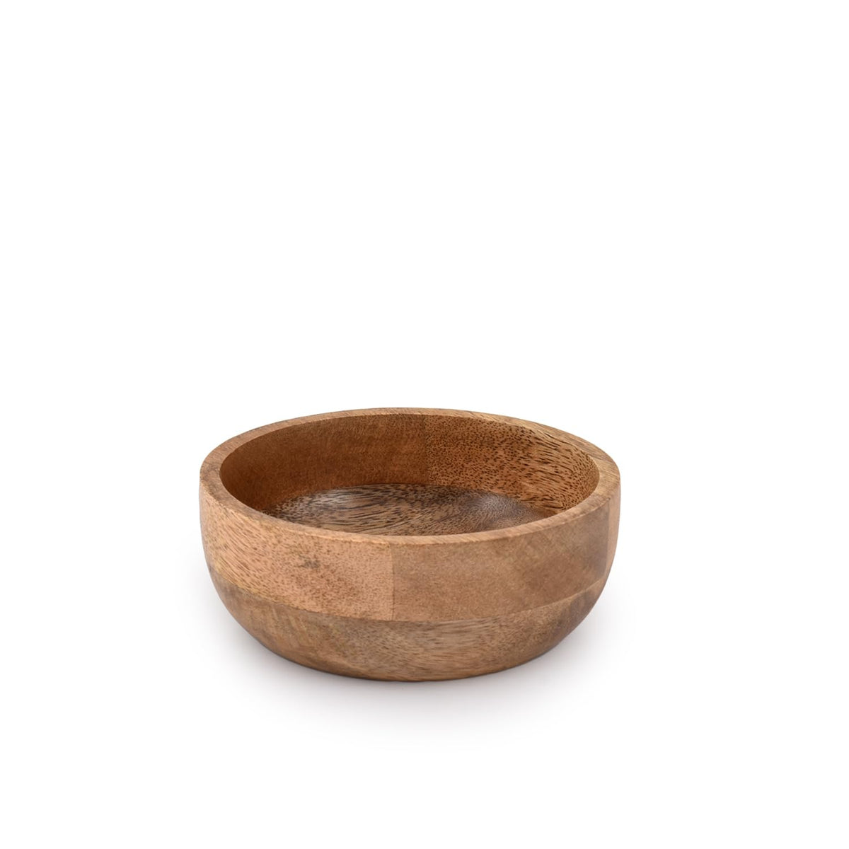 Samhita mango wood round bowl for dips and salsa with artisanal feel
