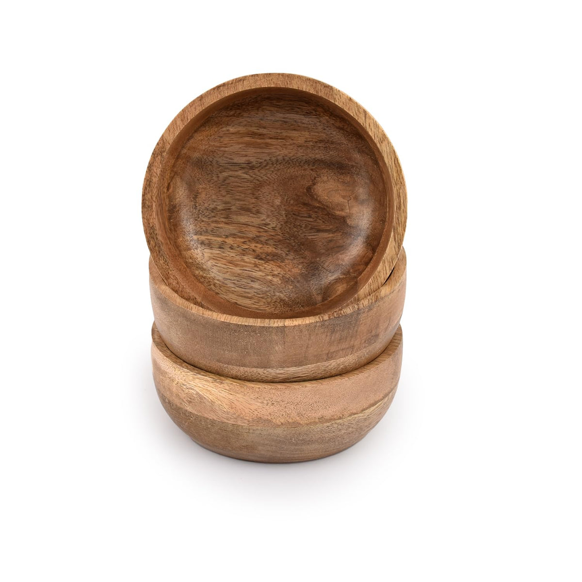Samhita mango wood round bowl for nuts adds natural warmth to tables