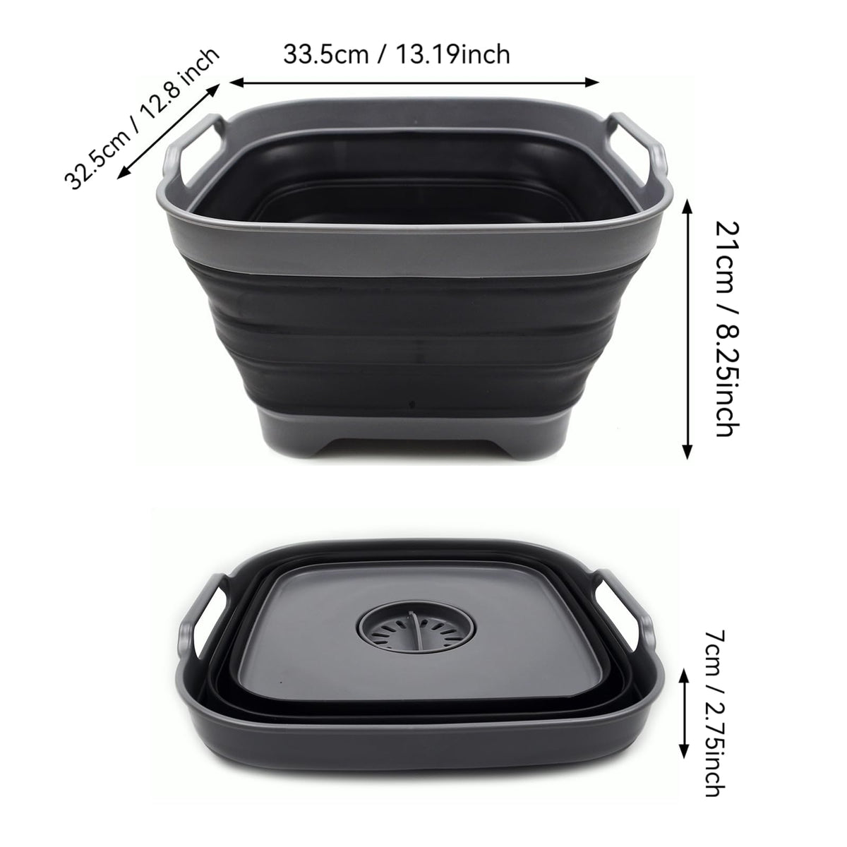 SAMMART 10L dishpan with four legs stable on counter or sink edge
