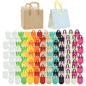 SAMORADREA insulated takeout bag front view with sturdy carry handle for easy transport.