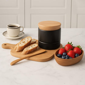 Samseel countertop butter dish for convenient spreads.