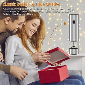 Samsen electric pepper grinder easy refill and cleaning keeps flavors clean.
