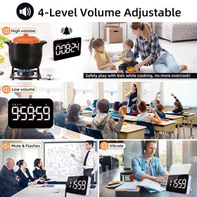 Samshow timer offering four volume levels for customizable alerts.