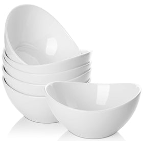 Samsle 19oz ceramic oval serving bowls in a six-pack, ideal for daily meals