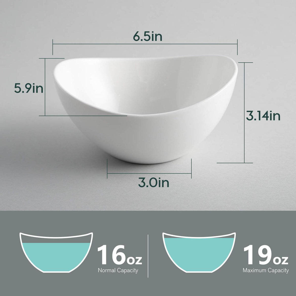 Samsle white oval salad bowls showcasing versatile everyday use