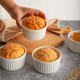 Samsle porcelain ramekins oven-safe up to 450°F for versatile recipes.