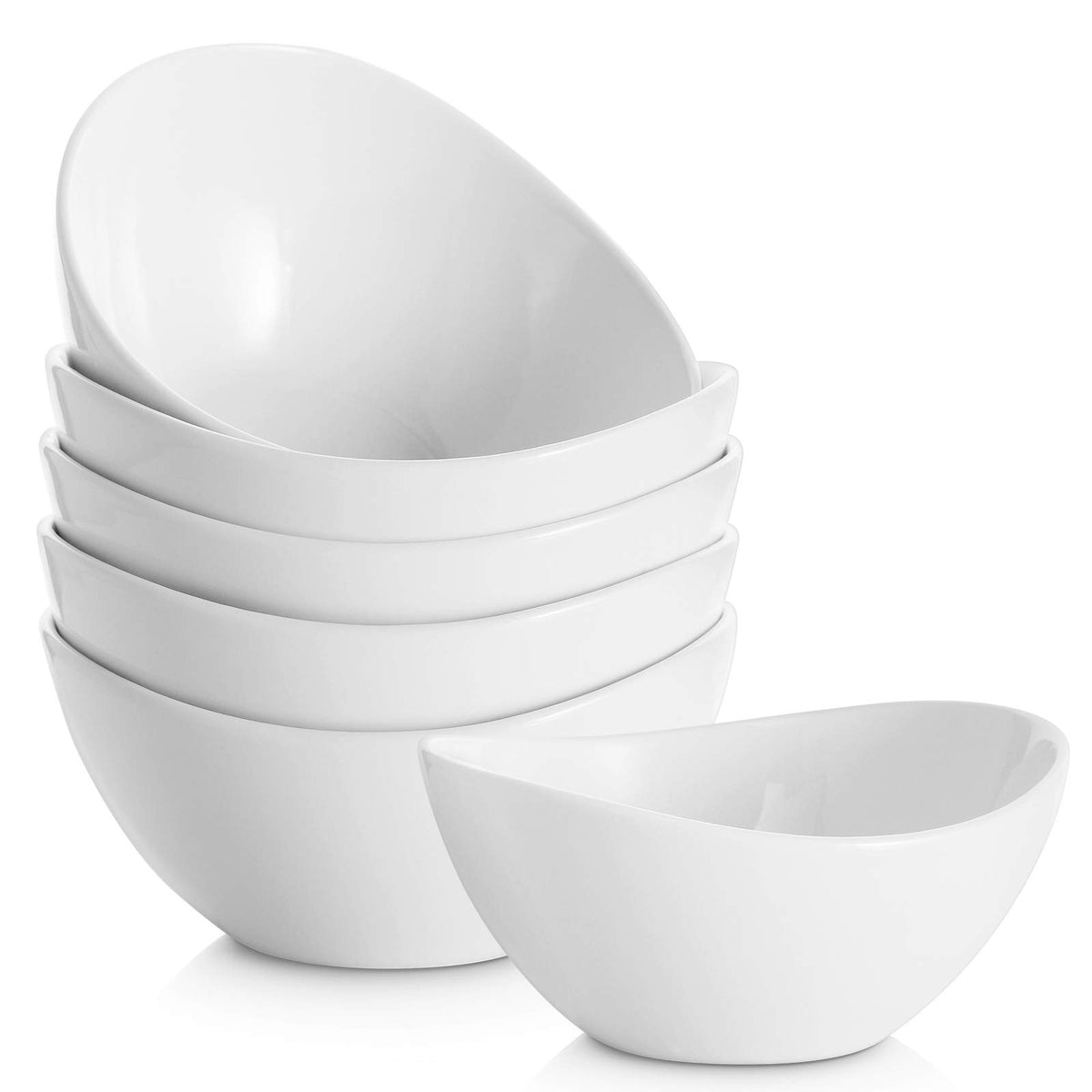Samsle porcelain small serving bowls in white, ideal for desserts and snacks.