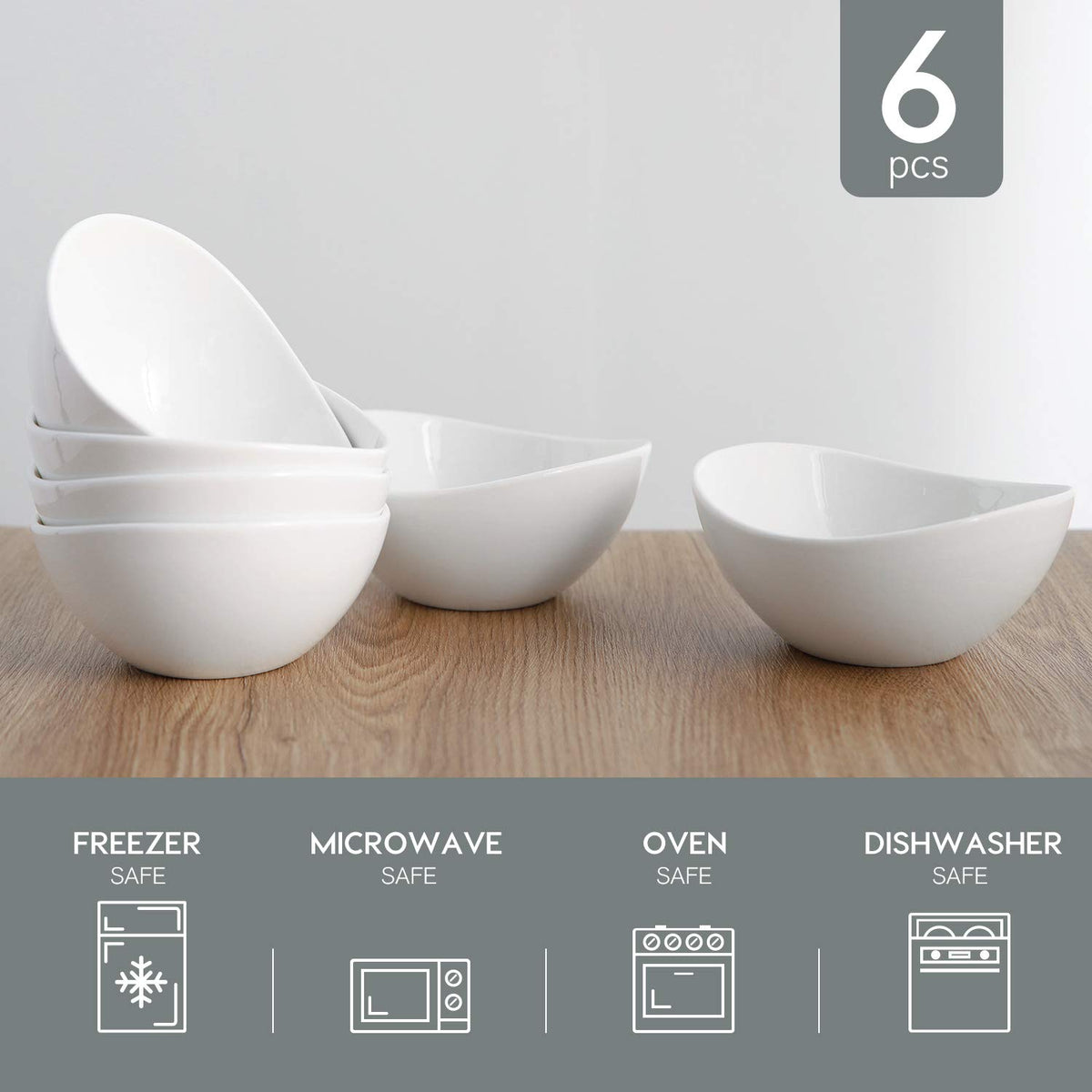 Samsle stackable porcelain bowls save cabinet space and simplify serving.