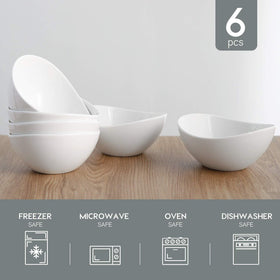 Samsle stackable porcelain bowls save cabinet space and simplify serving.
