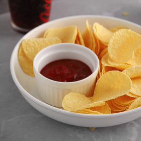 Samsle dips and toppings ramekins for tidy serving and measurements.