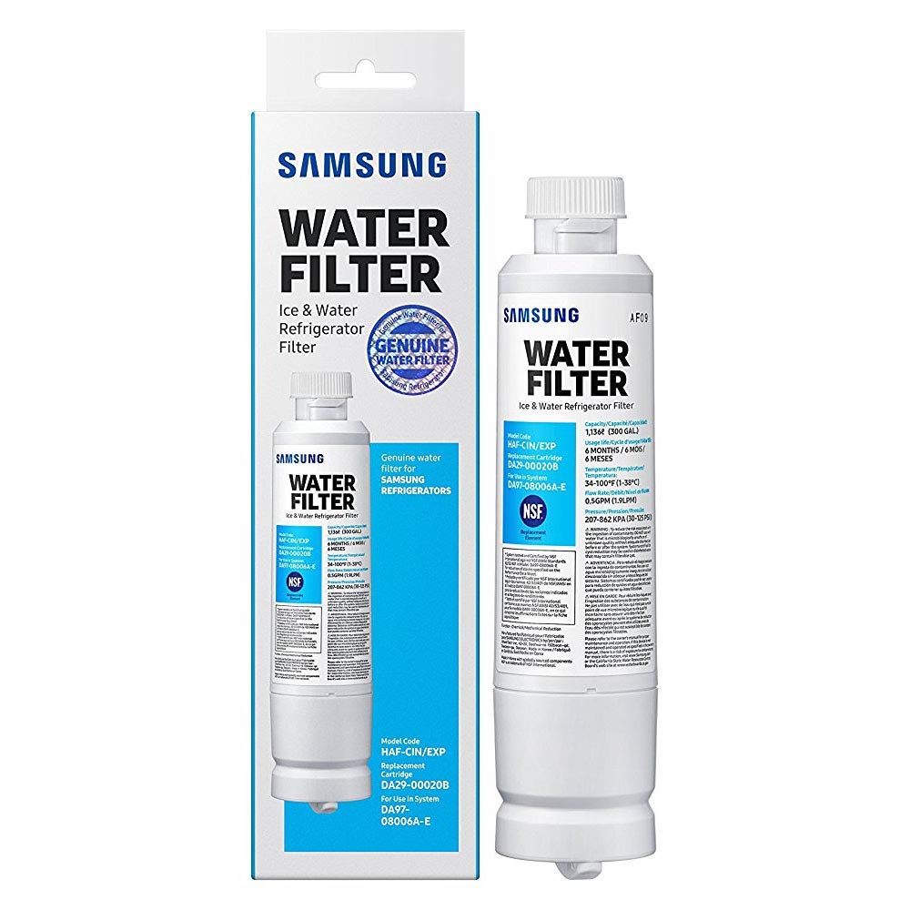 Samsung HAF-CIN EXP premium filter installed inside fridge for fresher water