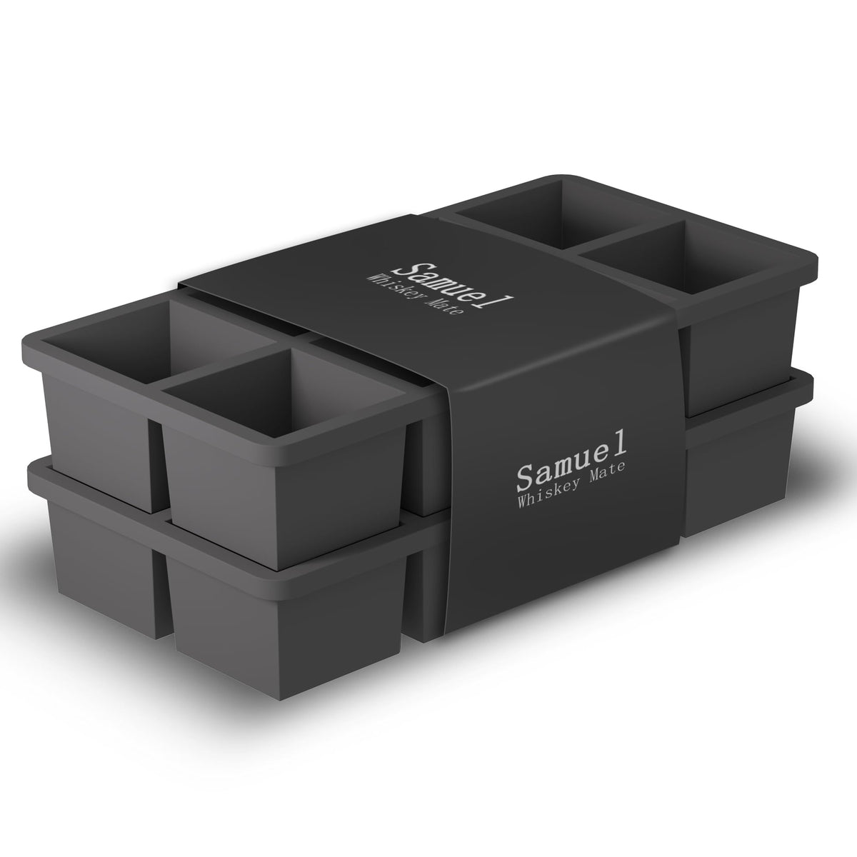 Samuelworld large ice cube tray 2-pack for two-inch cubes with slow-melting benefits.