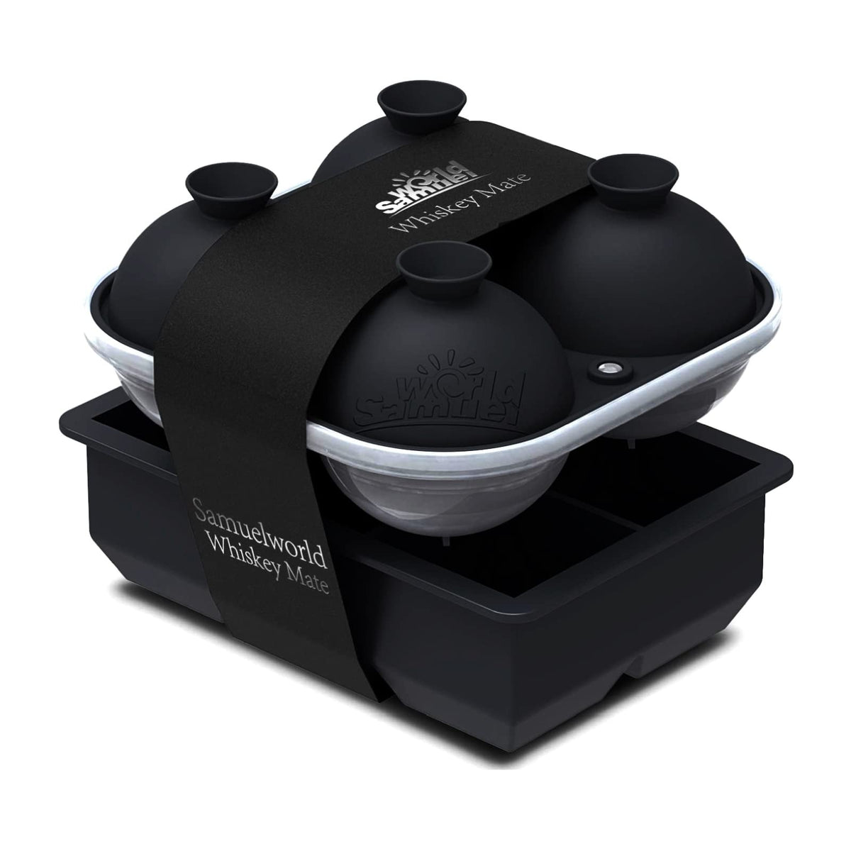 Samuelworld large ice tray creates 2-inch cubes for smooth whiskey and cocktails