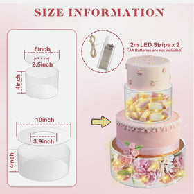 SAMYUCHO acrylic cake stand 6-inch clear showcases cupcakes with elegant stacking.