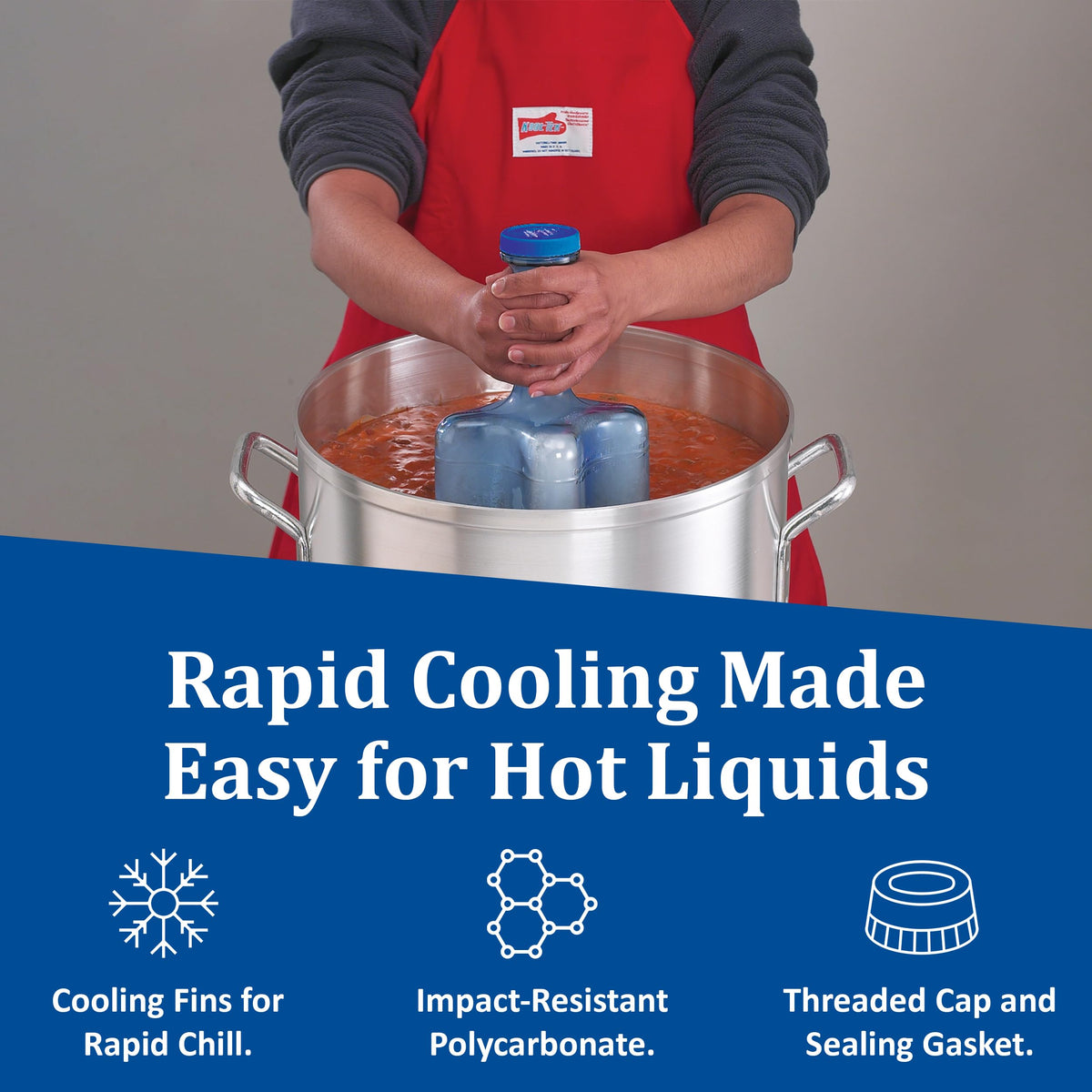 San Jamar Rapi-Kool dishwasher-safe paddles for easy cleaning.