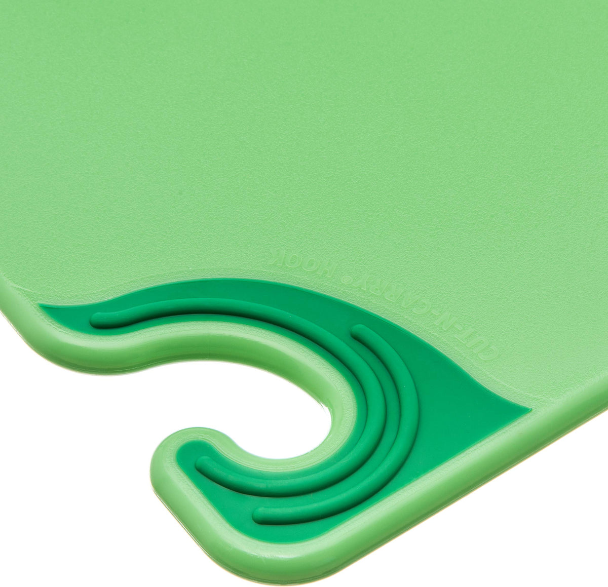 San Jamar Saf-T-Grip features warp-resistant polymer to protect blade edges.