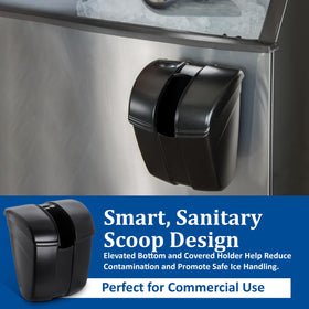 Self-closing hinged lid protects contents from contaminants.
